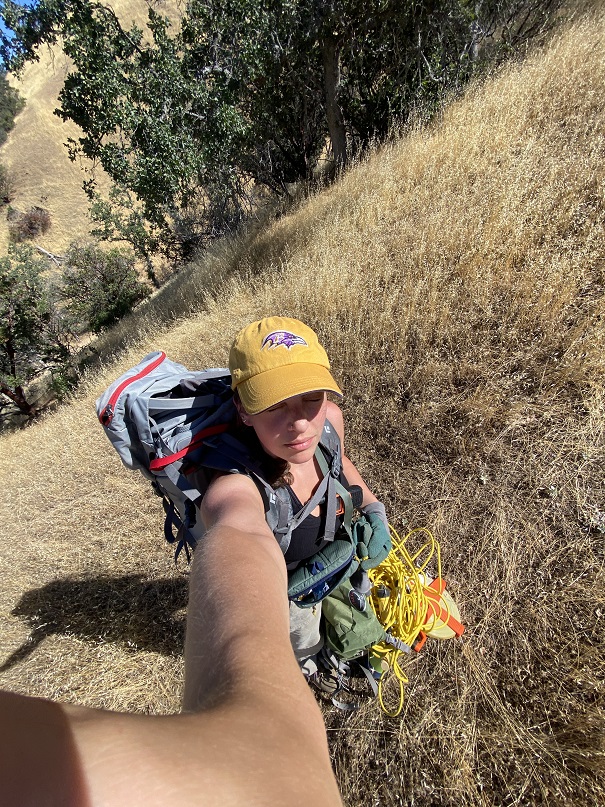 Zoe Schlossnagle doing field work in California.