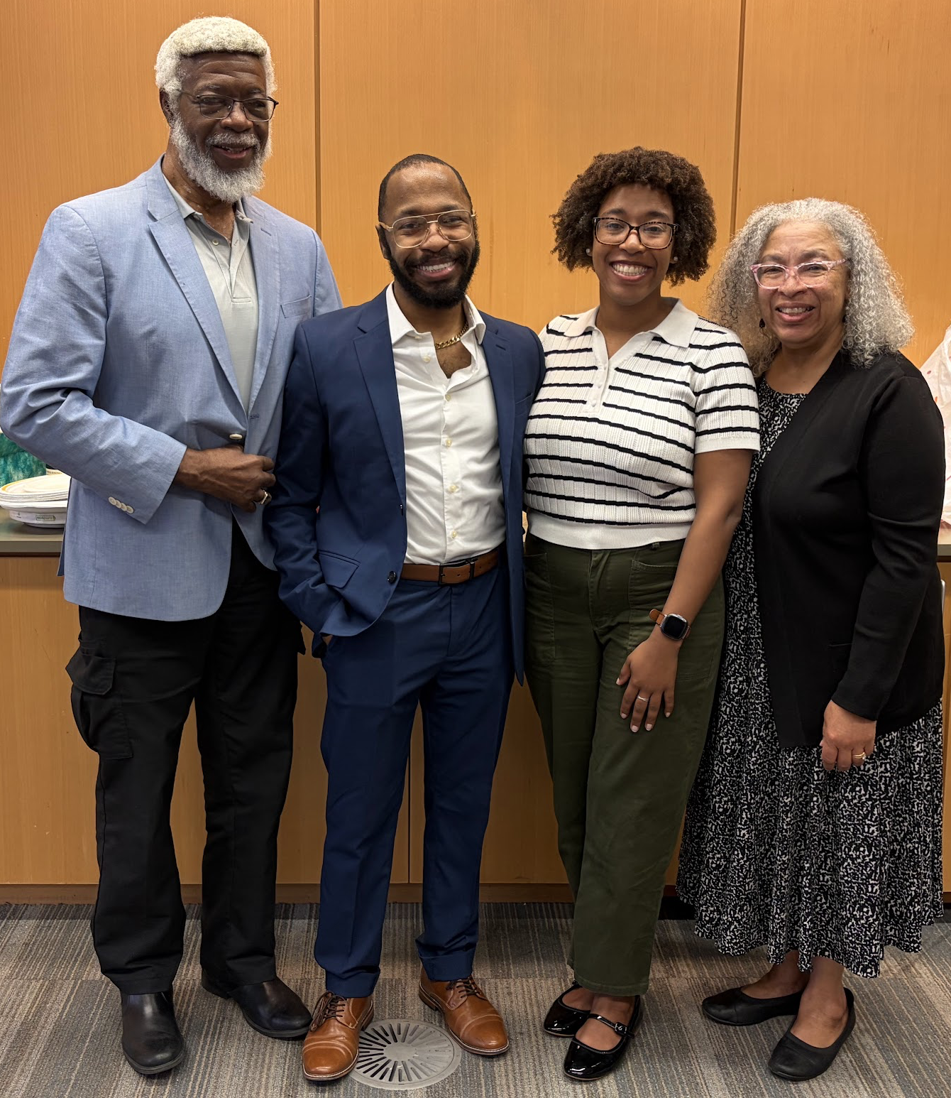 The Gates family after Sylvester's graduation. From left: Sylvester James Gates Jr., Sylvester James Gates III, Delilah Gates, Dianna Abney. Photo courtesy of Sylvester James Gates III.