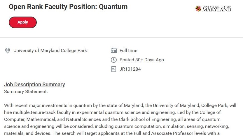 Faculty search: Quantum