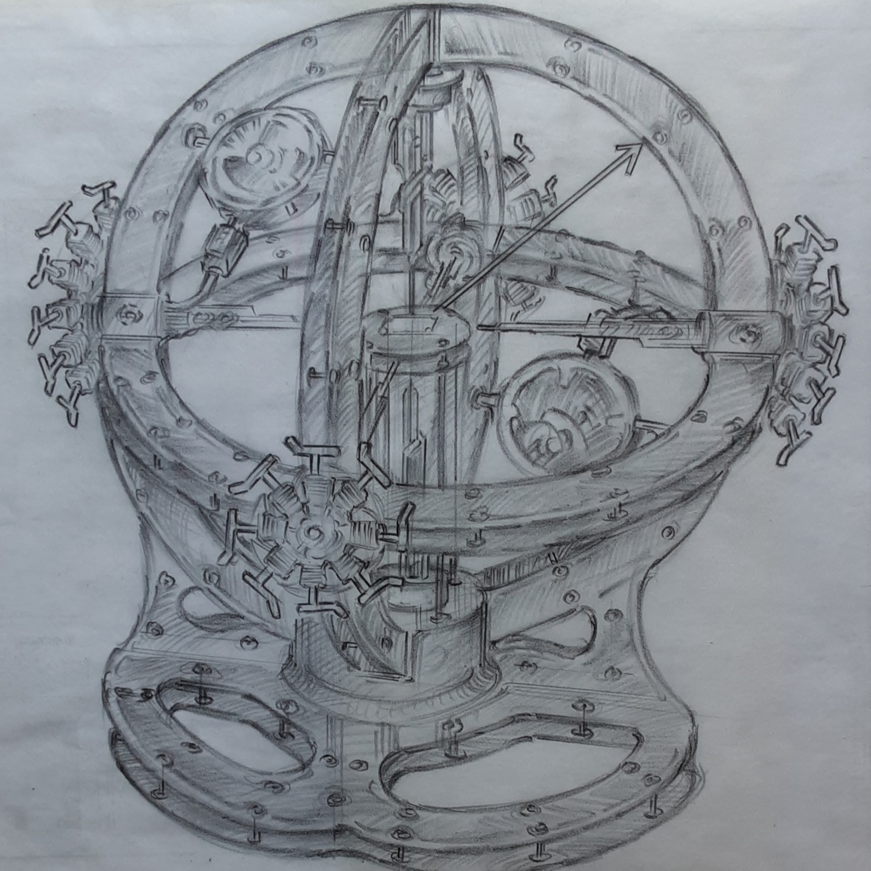 Quantum steampunk sketch by Jim Su