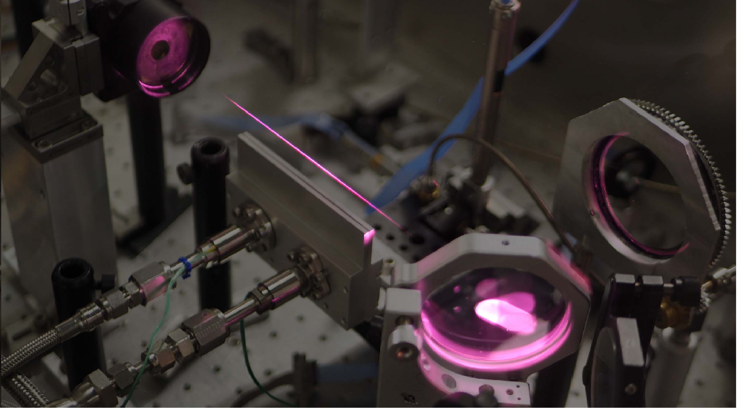 Lasers are used to create an indestructible optical fiber out of plasma that helps researchers confine a separate laser pulse as it travels through the plasma. (Credit: Intense Laser-Matter Interactions Lab, University of Maryland)