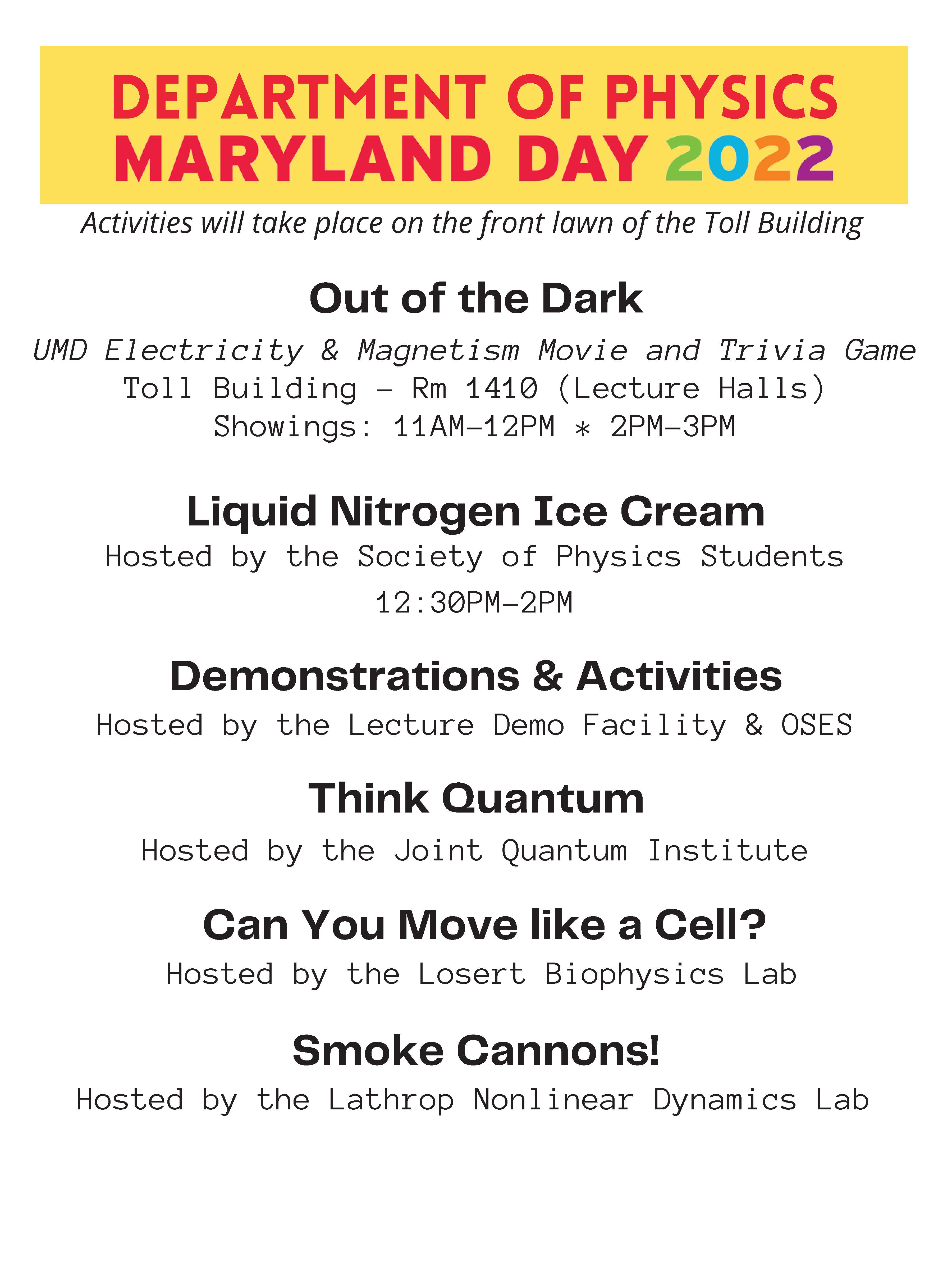 Maryland Day Flyer 2022